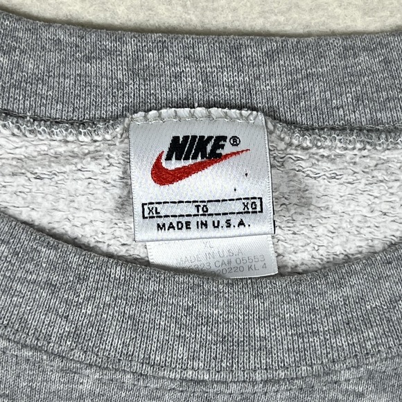 Vintage Nike Sweatshirt Mens XL Gray Team Nike Logo‎ Crewneck 90s Made USA - Picture 3 of 9